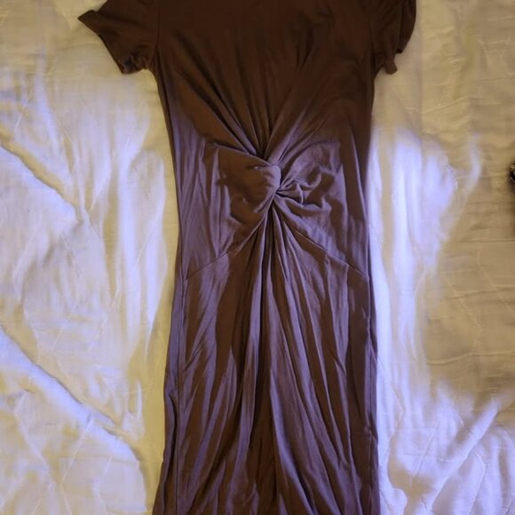 Knotted Crew Neck T-Shirt Dress - Picture 2 of 2